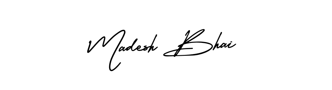 How to make Madesh Bhai signature? AmerikaSignatureDemo-Regular is a professional autograph style. Create handwritten signature for Madesh Bhai name. Madesh Bhai signature style 3 images and pictures png