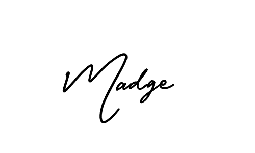 Use a signature maker to create a handwritten signature online. With this signature software, you can design (AmerikaSignatureDemo-Regular) your own signature for name Madge. Madge signature style 3 images and pictures png