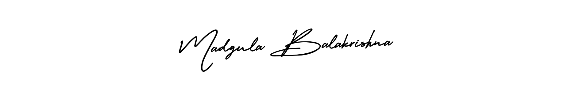 How to make Madgula Balakrishna name signature. Use AmerikaSignatureDemo-Regular style for creating short signs online. This is the latest handwritten sign. Madgula Balakrishna signature style 3 images and pictures png