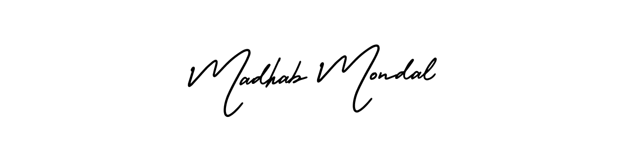 How to make Madhab Mondal signature? AmerikaSignatureDemo-Regular is a professional autograph style. Create handwritten signature for Madhab Mondal name. Madhab Mondal signature style 3 images and pictures png