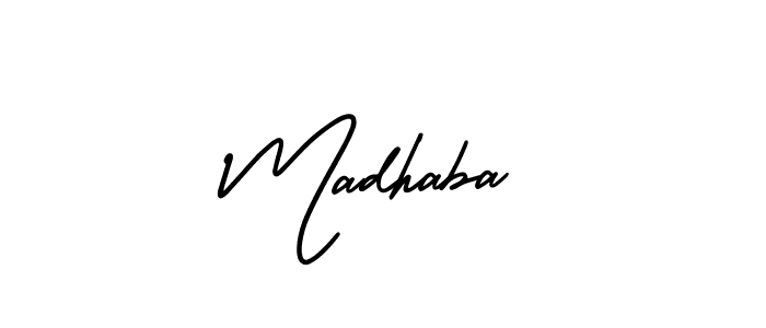 Make a beautiful signature design for name Madhaba. With this signature (AmerikaSignatureDemo-Regular) style, you can create a handwritten signature for free. Madhaba signature style 3 images and pictures png