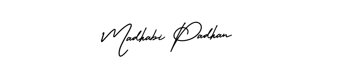 Madhabi Padhan stylish signature style. Best Handwritten Sign (AmerikaSignatureDemo-Regular) for my name. Handwritten Signature Collection Ideas for my name Madhabi Padhan. Madhabi Padhan signature style 3 images and pictures png