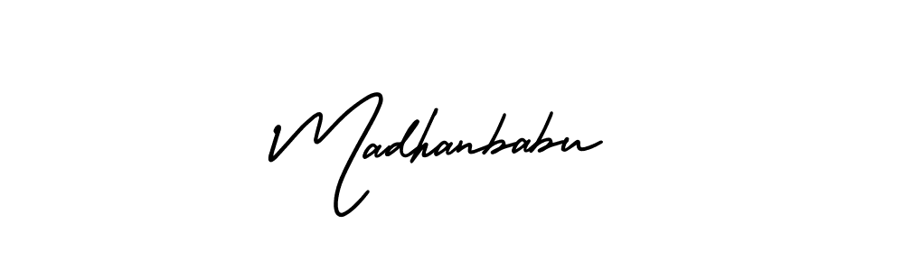 Make a beautiful signature design for name Madhanbabu. With this signature (AmerikaSignatureDemo-Regular) style, you can create a handwritten signature for free. Madhanbabu signature style 3 images and pictures png