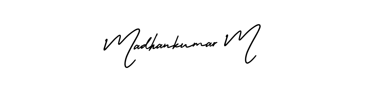 Also You can easily find your signature by using the search form. We will create Madhankumar M name handwritten signature images for you free of cost using AmerikaSignatureDemo-Regular sign style. Madhankumar M signature style 3 images and pictures png