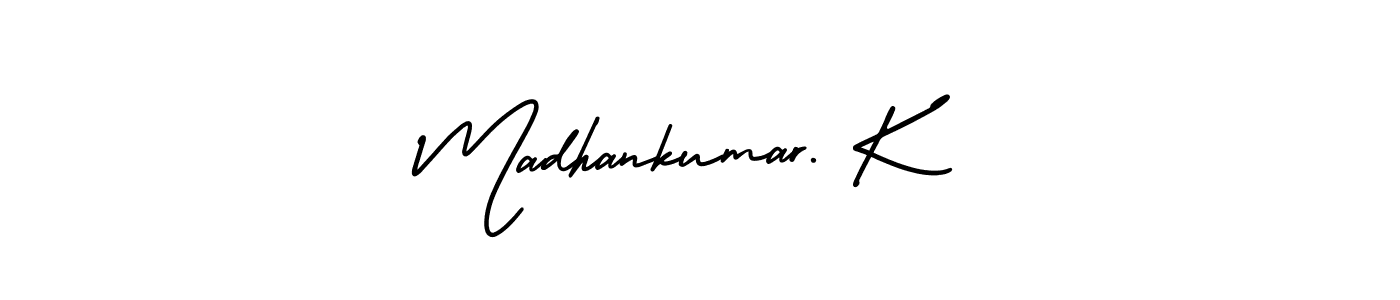 Also we have Madhankumar. K name is the best signature style. Create professional handwritten signature collection using AmerikaSignatureDemo-Regular autograph style. Madhankumar. K signature style 3 images and pictures png