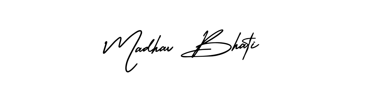 Make a beautiful signature design for name Madhav Bhati. With this signature (AmerikaSignatureDemo-Regular) style, you can create a handwritten signature for free. Madhav Bhati signature style 3 images and pictures png
