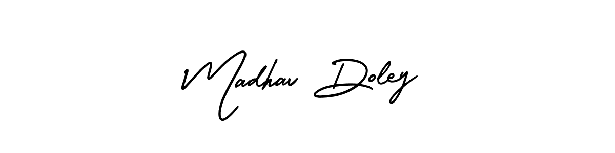 Use a signature maker to create a handwritten signature online. With this signature software, you can design (AmerikaSignatureDemo-Regular) your own signature for name Madhav Doley. Madhav Doley signature style 3 images and pictures png
