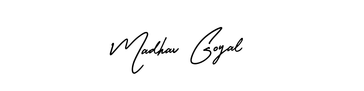 How to make Madhav Goyal signature? AmerikaSignatureDemo-Regular is a professional autograph style. Create handwritten signature for Madhav Goyal name. Madhav Goyal signature style 3 images and pictures png