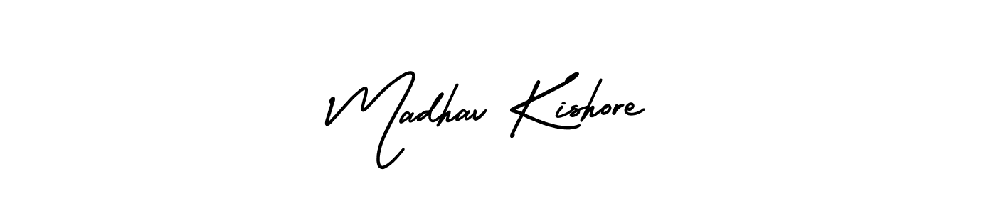 How to make Madhav Kishore name signature. Use AmerikaSignatureDemo-Regular style for creating short signs online. This is the latest handwritten sign. Madhav Kishore signature style 3 images and pictures png