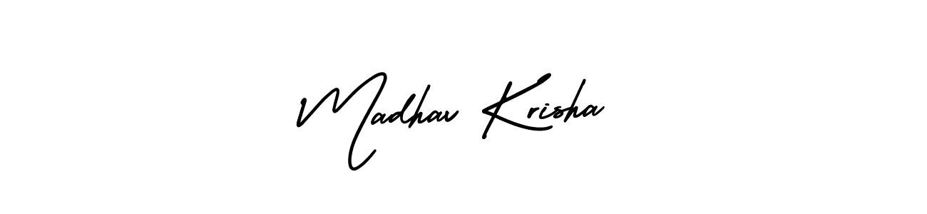 Make a beautiful signature design for name Madhav Krisha. With this signature (AmerikaSignatureDemo-Regular) style, you can create a handwritten signature for free. Madhav Krisha signature style 3 images and pictures png