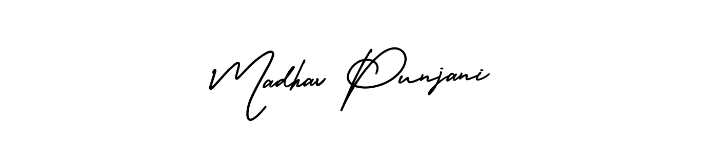 How to make Madhav Punjani signature? AmerikaSignatureDemo-Regular is a professional autograph style. Create handwritten signature for Madhav Punjani name. Madhav Punjani signature style 3 images and pictures png