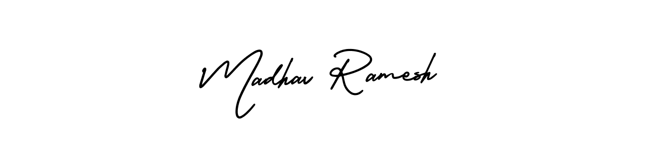 How to make Madhav Ramesh signature? AmerikaSignatureDemo-Regular is a professional autograph style. Create handwritten signature for Madhav Ramesh name. Madhav Ramesh signature style 3 images and pictures png