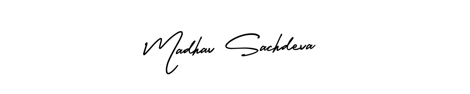 Use a signature maker to create a handwritten signature online. With this signature software, you can design (AmerikaSignatureDemo-Regular) your own signature for name Madhav Sachdeva. Madhav Sachdeva signature style 3 images and pictures png