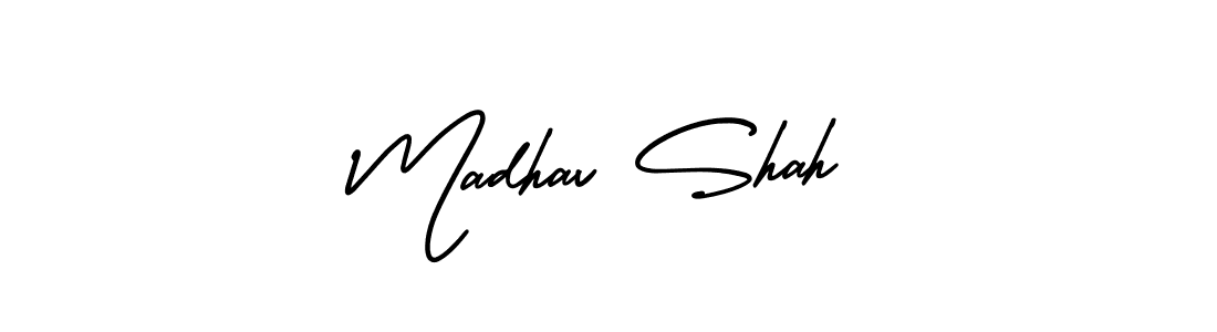 Similarly AmerikaSignatureDemo-Regular is the best handwritten signature design. Signature creator online .You can use it as an online autograph creator for name Madhav Shah. Madhav Shah signature style 3 images and pictures png