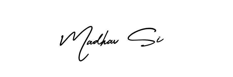 Use a signature maker to create a handwritten signature online. With this signature software, you can design (AmerikaSignatureDemo-Regular) your own signature for name Madhav Si. Madhav Si signature style 3 images and pictures png