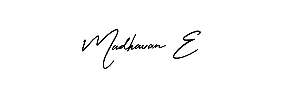 Create a beautiful signature design for name Madhavan E. With this signature (AmerikaSignatureDemo-Regular) fonts, you can make a handwritten signature for free. Madhavan E signature style 3 images and pictures png