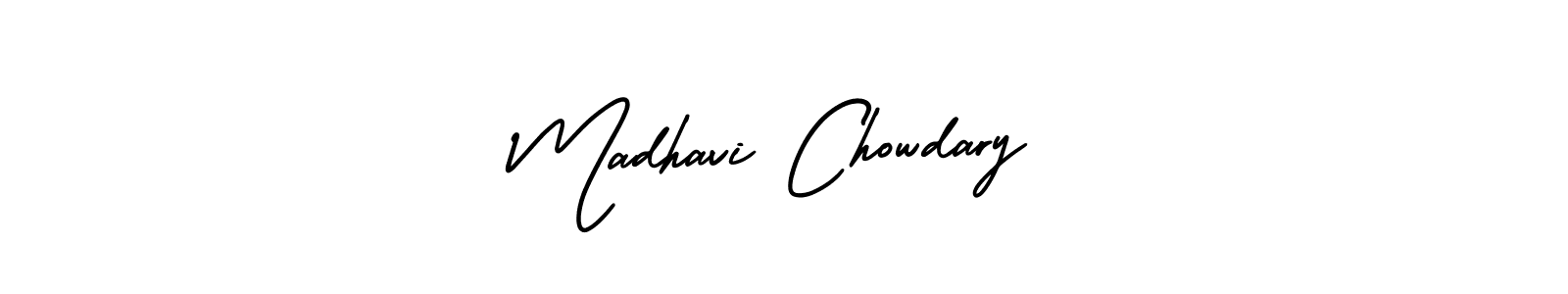 Use a signature maker to create a handwritten signature online. With this signature software, you can design (AmerikaSignatureDemo-Regular) your own signature for name Madhavi Chowdary. Madhavi Chowdary signature style 3 images and pictures png