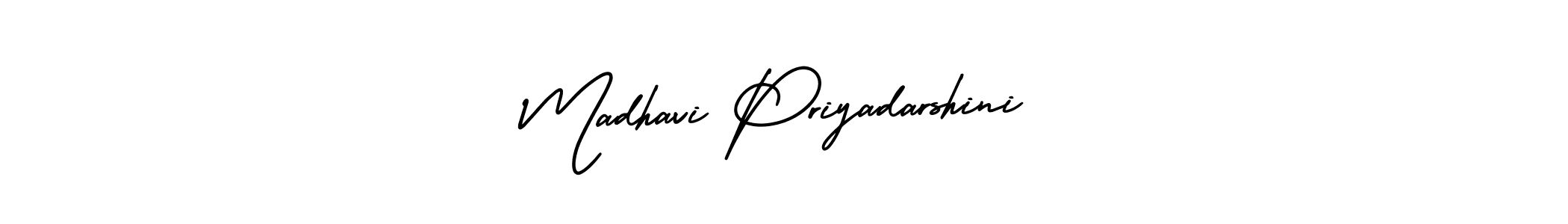 How to make Madhavi Priyadarshini name signature. Use AmerikaSignatureDemo-Regular style for creating short signs online. This is the latest handwritten sign. Madhavi Priyadarshini signature style 3 images and pictures png