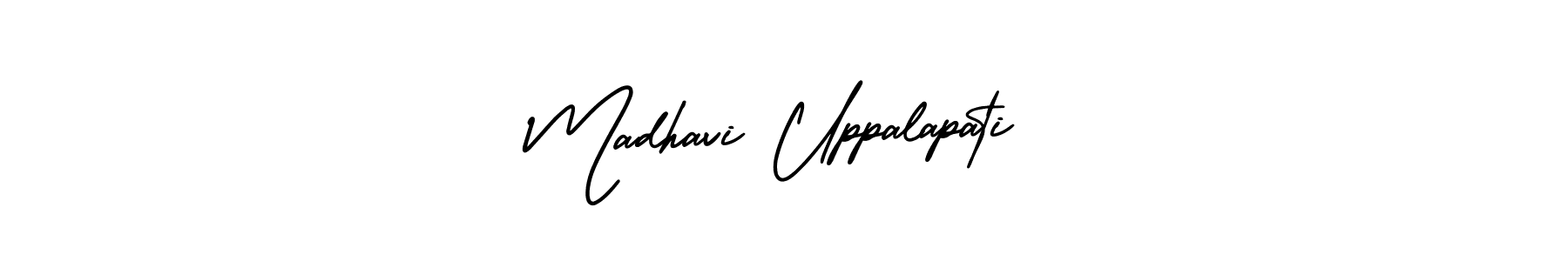 It looks lik you need a new signature style for name Madhavi Uppalapati. Design unique handwritten (AmerikaSignatureDemo-Regular) signature with our free signature maker in just a few clicks. Madhavi Uppalapati signature style 3 images and pictures png