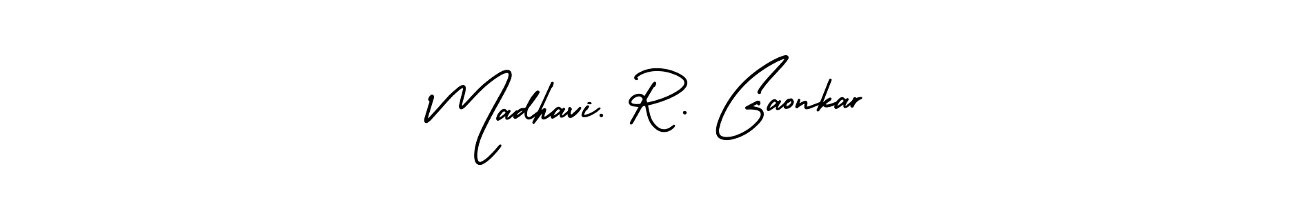 It looks lik you need a new signature style for name Madhavi. R. Gaonkar. Design unique handwritten (AmerikaSignatureDemo-Regular) signature with our free signature maker in just a few clicks. Madhavi. R. Gaonkar signature style 3 images and pictures png