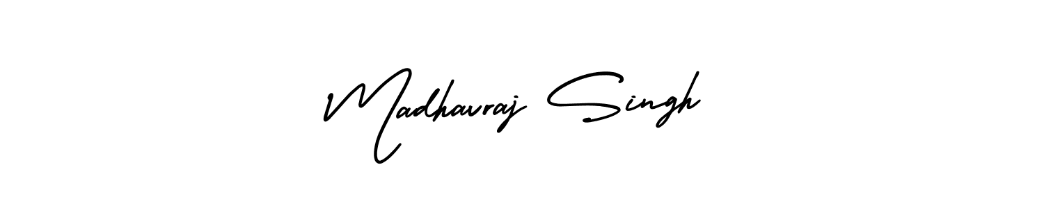How to make Madhavraj Singh name signature. Use AmerikaSignatureDemo-Regular style for creating short signs online. This is the latest handwritten sign. Madhavraj Singh signature style 3 images and pictures png
