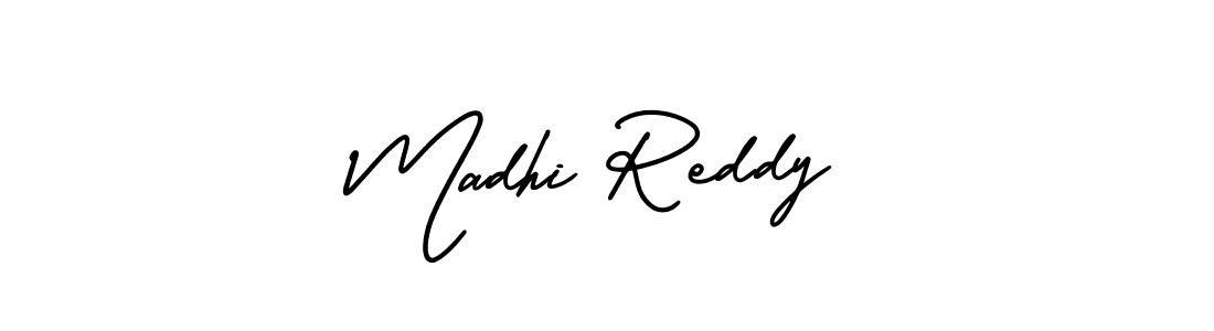 You should practise on your own different ways (AmerikaSignatureDemo-Regular) to write your name (Madhi Reddy) in signature. don't let someone else do it for you. Madhi Reddy signature style 3 images and pictures png