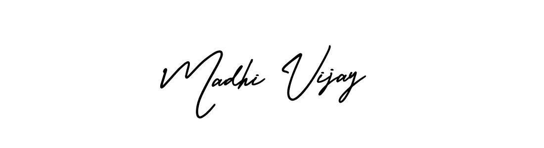 Make a beautiful signature design for name Madhi Vijay. With this signature (AmerikaSignatureDemo-Regular) style, you can create a handwritten signature for free. Madhi Vijay signature style 3 images and pictures png