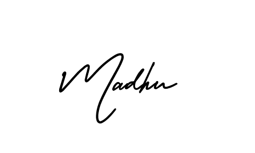 How to make Madhu signature? AmerikaSignatureDemo-Regular is a professional autograph style. Create handwritten signature for Madhu name. Madhu signature style 3 images and pictures png