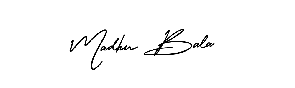 It looks lik you need a new signature style for name Madhu Bala. Design unique handwritten (AmerikaSignatureDemo-Regular) signature with our free signature maker in just a few clicks. Madhu Bala signature style 3 images and pictures png