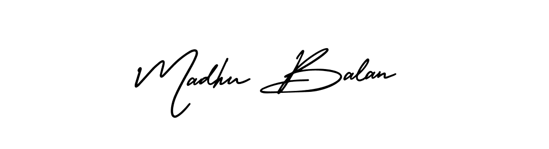 Madhu Balan stylish signature style. Best Handwritten Sign (AmerikaSignatureDemo-Regular) for my name. Handwritten Signature Collection Ideas for my name Madhu Balan. Madhu Balan signature style 3 images and pictures png