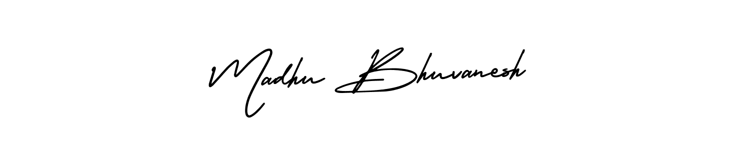 Also You can easily find your signature by using the search form. We will create Madhu Bhuvanesh name handwritten signature images for you free of cost using AmerikaSignatureDemo-Regular sign style. Madhu Bhuvanesh signature style 3 images and pictures png