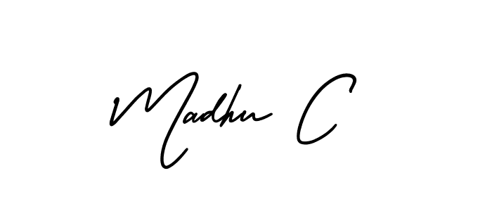 How to make Madhu C signature? AmerikaSignatureDemo-Regular is a professional autograph style. Create handwritten signature for Madhu C name. Madhu C signature style 3 images and pictures png