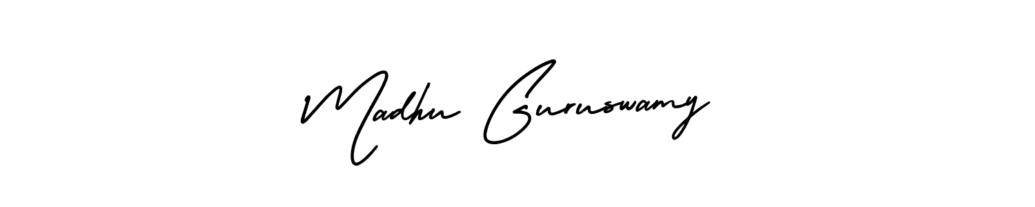 It looks lik you need a new signature style for name Madhu Guruswamy. Design unique handwritten (AmerikaSignatureDemo-Regular) signature with our free signature maker in just a few clicks. Madhu Guruswamy signature style 3 images and pictures png