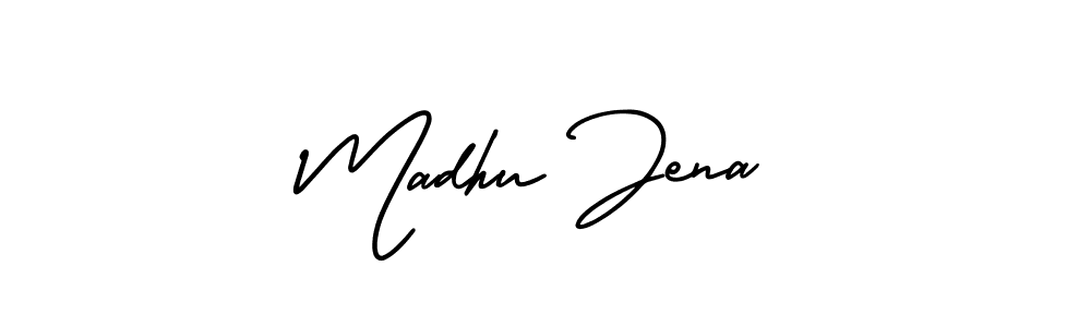 Use a signature maker to create a handwritten signature online. With this signature software, you can design (AmerikaSignatureDemo-Regular) your own signature for name Madhu Jena. Madhu Jena signature style 3 images and pictures png