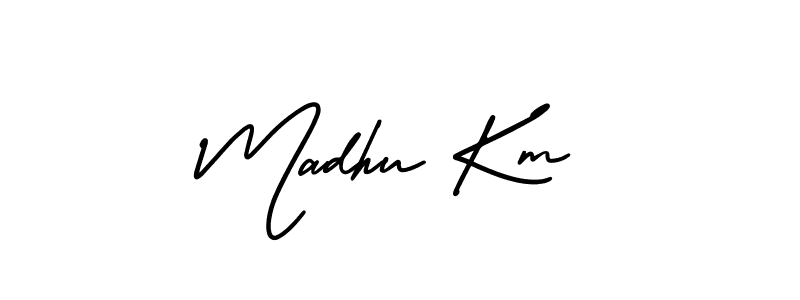 Also we have Madhu Km name is the best signature style. Create professional handwritten signature collection using AmerikaSignatureDemo-Regular autograph style. Madhu Km signature style 3 images and pictures png