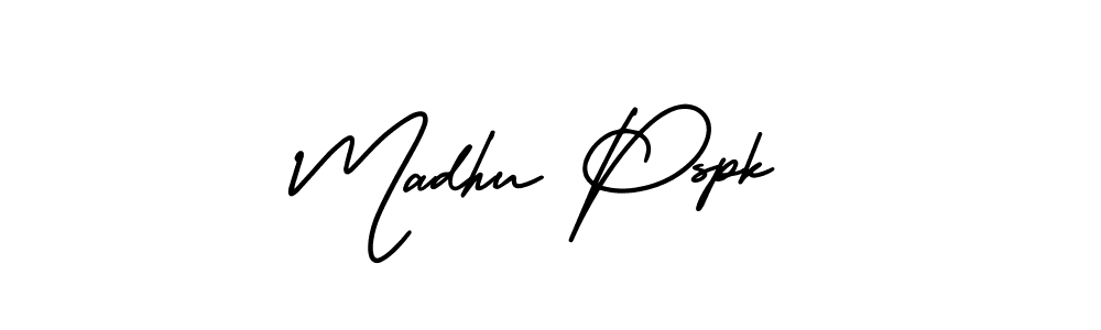 Create a beautiful signature design for name Madhu Pspk. With this signature (AmerikaSignatureDemo-Regular) fonts, you can make a handwritten signature for free. Madhu Pspk signature style 3 images and pictures png