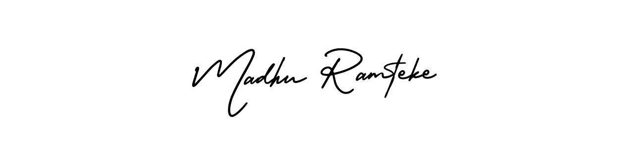How to Draw Madhu Ramteke signature style? AmerikaSignatureDemo-Regular is a latest design signature styles for name Madhu Ramteke. Madhu Ramteke signature style 3 images and pictures png