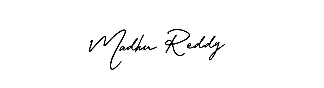 How to make Madhu Reddy name signature. Use AmerikaSignatureDemo-Regular style for creating short signs online. This is the latest handwritten sign. Madhu Reddy signature style 3 images and pictures png