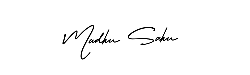 This is the best signature style for the Madhu Sahu name. Also you like these signature font (AmerikaSignatureDemo-Regular). Mix name signature. Madhu Sahu signature style 3 images and pictures png