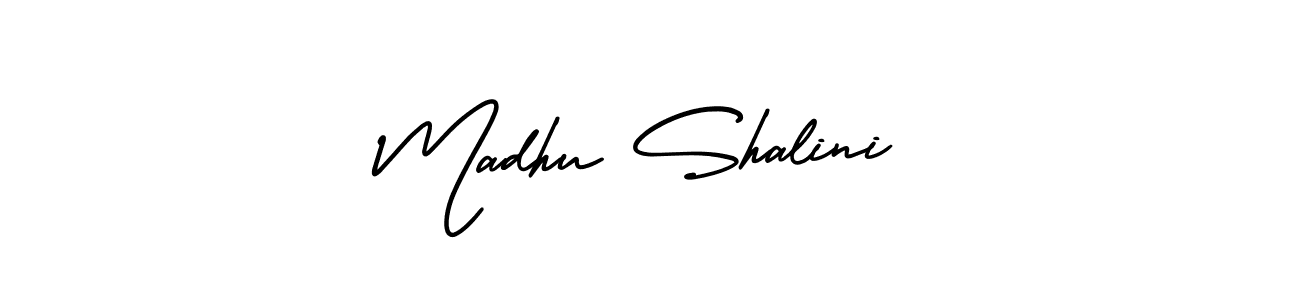 This is the best signature style for the Madhu Shalini name. Also you like these signature font (AmerikaSignatureDemo-Regular). Mix name signature. Madhu Shalini signature style 3 images and pictures png