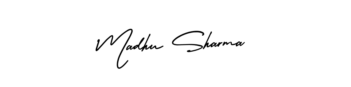 Design your own signature with our free online signature maker. With this signature software, you can create a handwritten (AmerikaSignatureDemo-Regular) signature for name Madhu Sharma. Madhu Sharma signature style 3 images and pictures png