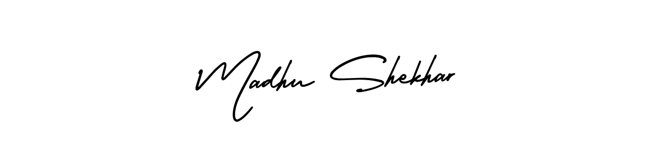 Similarly AmerikaSignatureDemo-Regular is the best handwritten signature design. Signature creator online .You can use it as an online autograph creator for name Madhu Shekhar. Madhu Shekhar signature style 3 images and pictures png