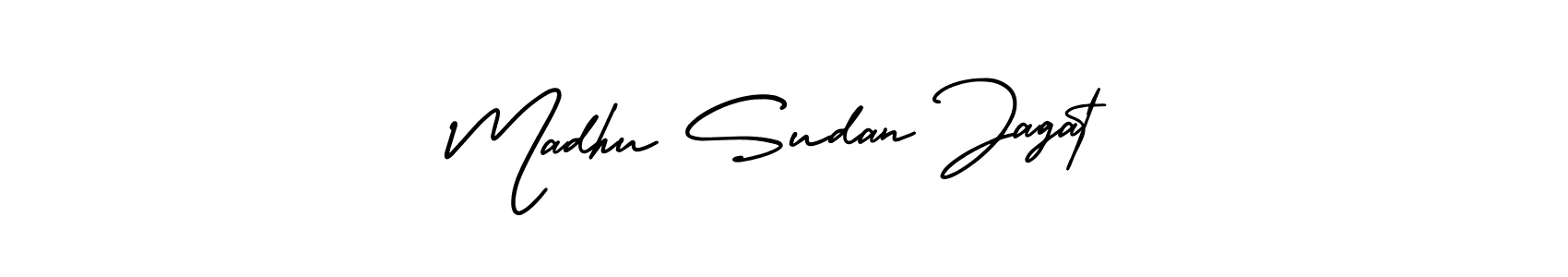 How to make Madhu Sudan Jagat signature? AmerikaSignatureDemo-Regular is a professional autograph style. Create handwritten signature for Madhu Sudan Jagat name. Madhu Sudan Jagat signature style 3 images and pictures png
