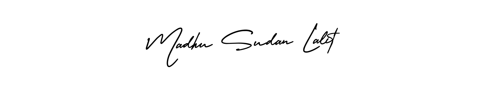 This is the best signature style for the Madhu Sudan Lalit name. Also you like these signature font (AmerikaSignatureDemo-Regular). Mix name signature. Madhu Sudan Lalit signature style 3 images and pictures png
