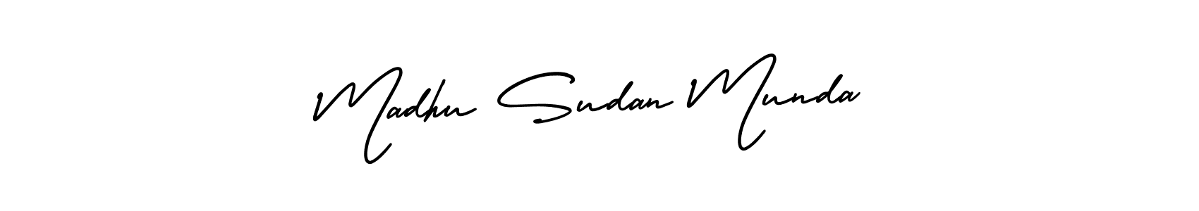 It looks lik you need a new signature style for name Madhu Sudan Munda. Design unique handwritten (AmerikaSignatureDemo-Regular) signature with our free signature maker in just a few clicks. Madhu Sudan Munda signature style 3 images and pictures png