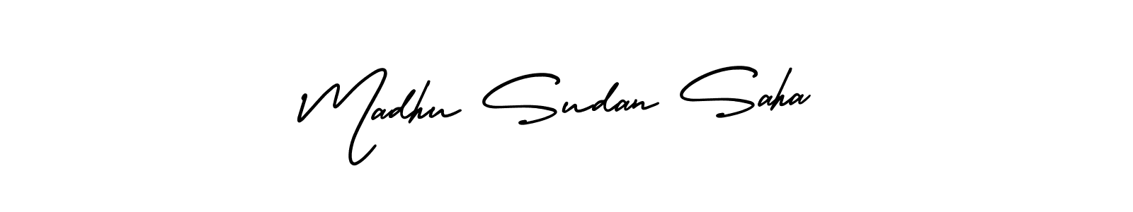 Create a beautiful signature design for name Madhu Sudan Saha. With this signature (AmerikaSignatureDemo-Regular) fonts, you can make a handwritten signature for free. Madhu Sudan Saha signature style 3 images and pictures png