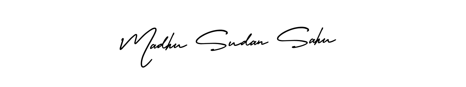 Use a signature maker to create a handwritten signature online. With this signature software, you can design (AmerikaSignatureDemo-Regular) your own signature for name Madhu Sudan Sahu. Madhu Sudan Sahu signature style 3 images and pictures png