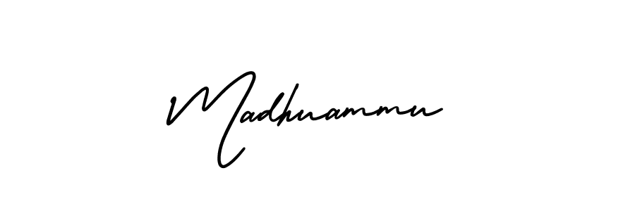 Design your own signature with our free online signature maker. With this signature software, you can create a handwritten (AmerikaSignatureDemo-Regular) signature for name Madhuammu. Madhuammu signature style 3 images and pictures png