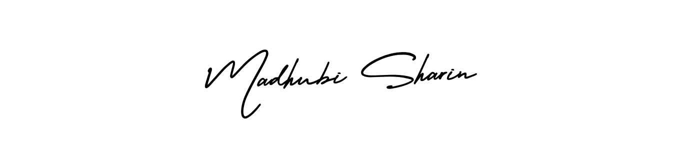 How to make Madhubi Sharin name signature. Use AmerikaSignatureDemo-Regular style for creating short signs online. This is the latest handwritten sign. Madhubi Sharin signature style 3 images and pictures png