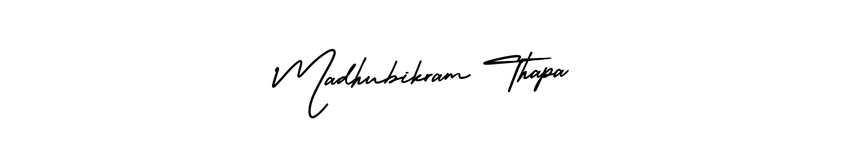 Create a beautiful signature design for name Madhubikram Thapa. With this signature (AmerikaSignatureDemo-Regular) fonts, you can make a handwritten signature for free. Madhubikram Thapa signature style 3 images and pictures png